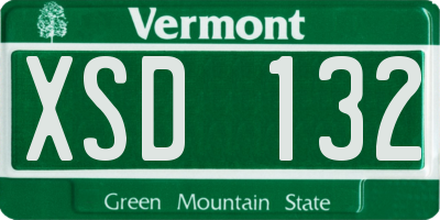 VT license plate XSD132
