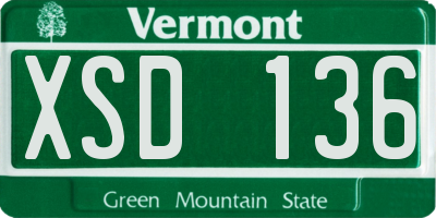 VT license plate XSD136