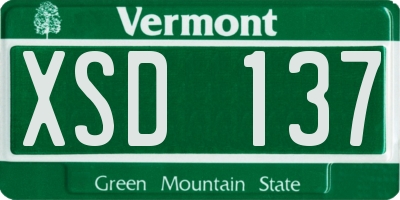 VT license plate XSD137