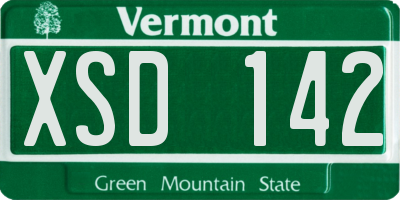 VT license plate XSD142
