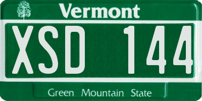 VT license plate XSD144