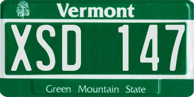 VT license plate XSD147