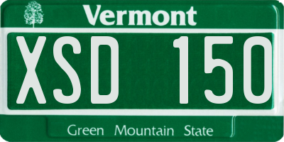 VT license plate XSD150