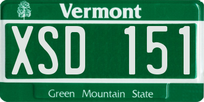 VT license plate XSD151
