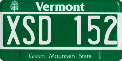 VT license plate XSD152