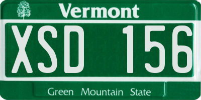 VT license plate XSD156