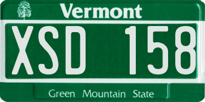 VT license plate XSD158