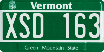VT license plate XSD163