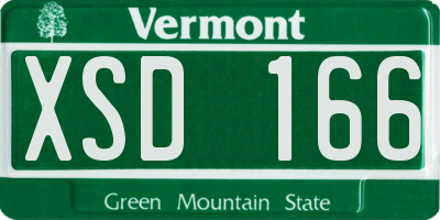 VT license plate XSD166