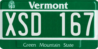 VT license plate XSD167