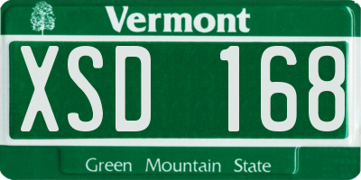 VT license plate XSD168