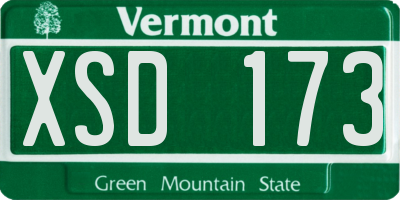VT license plate XSD173