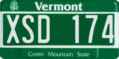 VT license plate XSD174