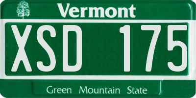 VT license plate XSD175