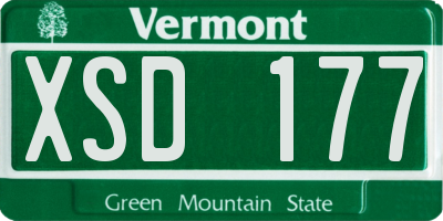 VT license plate XSD177
