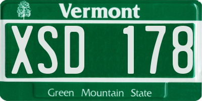 VT license plate XSD178