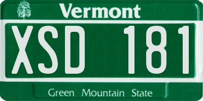 VT license plate XSD181