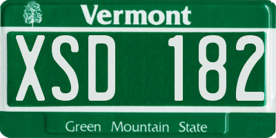 VT license plate XSD182