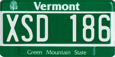 VT license plate XSD186
