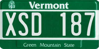 VT license plate XSD187