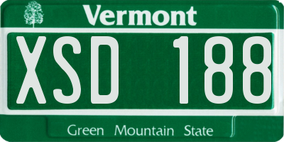 VT license plate XSD188