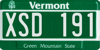 VT license plate XSD191