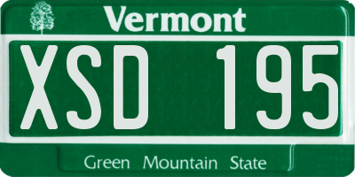 VT license plate XSD195