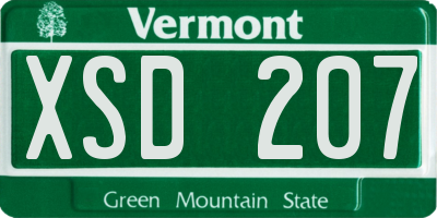 VT license plate XSD207