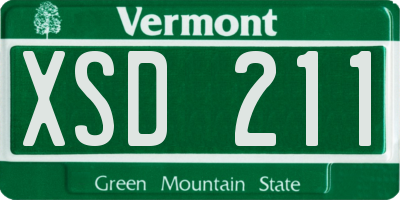 VT license plate XSD211