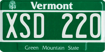 VT license plate XSD220