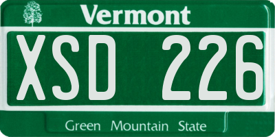 VT license plate XSD226