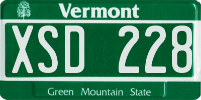 VT license plate XSD228