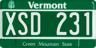 VT license plate XSD231