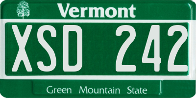 VT license plate XSD242