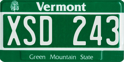 VT license plate XSD243