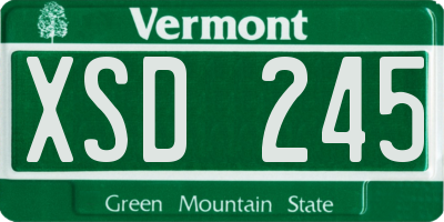 VT license plate XSD245