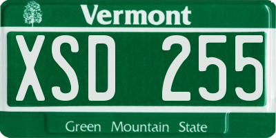 VT license plate XSD255