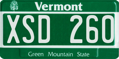 VT license plate XSD260