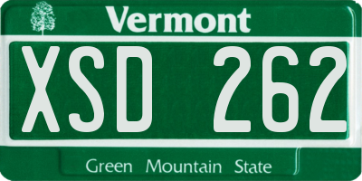 VT license plate XSD262