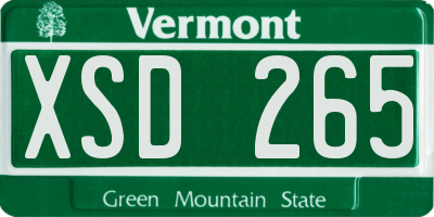 VT license plate XSD265