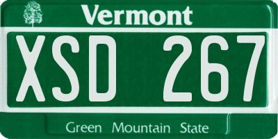 VT license plate XSD267