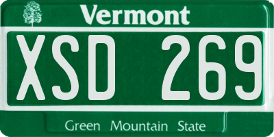 VT license plate XSD269