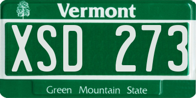 VT license plate XSD273