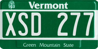 VT license plate XSD277