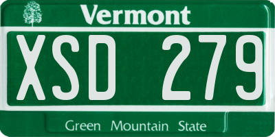VT license plate XSD279