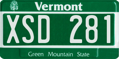 VT license plate XSD281