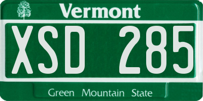 VT license plate XSD285