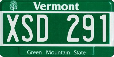 VT license plate XSD291