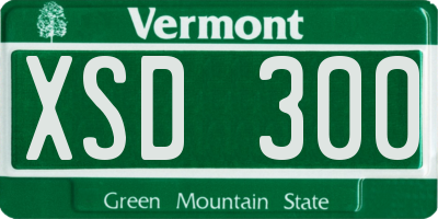 VT license plate XSD300