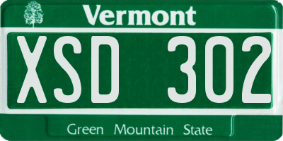 VT license plate XSD302